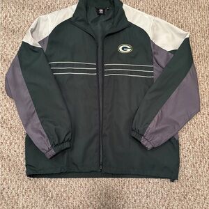 Vintage Reebok Green and Gray Windbreaker Jacket